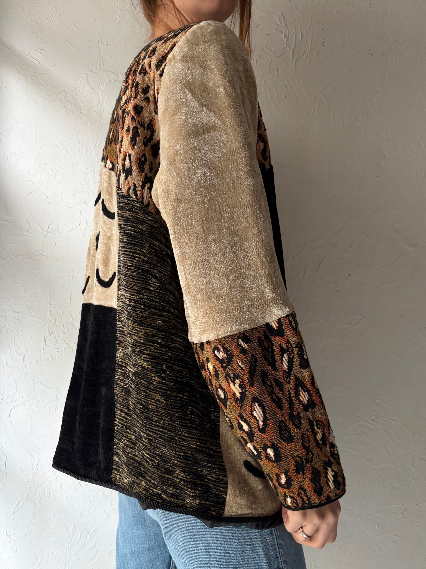 90s 'Indigo Moon' Tapestry Jacket / XL