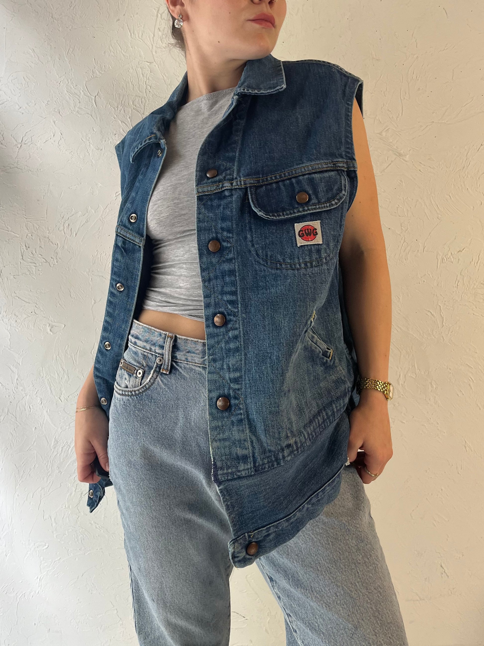 Vintage 'GWG' Altered Denim Vest / Large