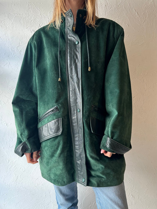 90s ‘Danier’ Green Suede Jacket / Medium