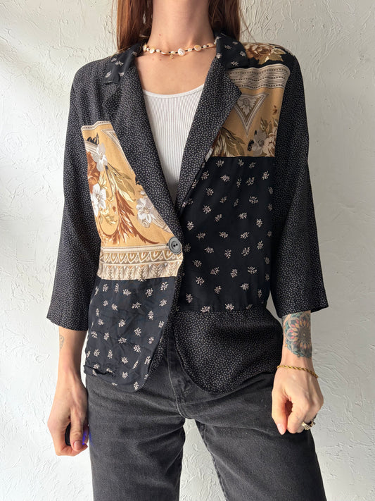 90s 'Tres Paquette' Patchwork Jacket Top / Small
