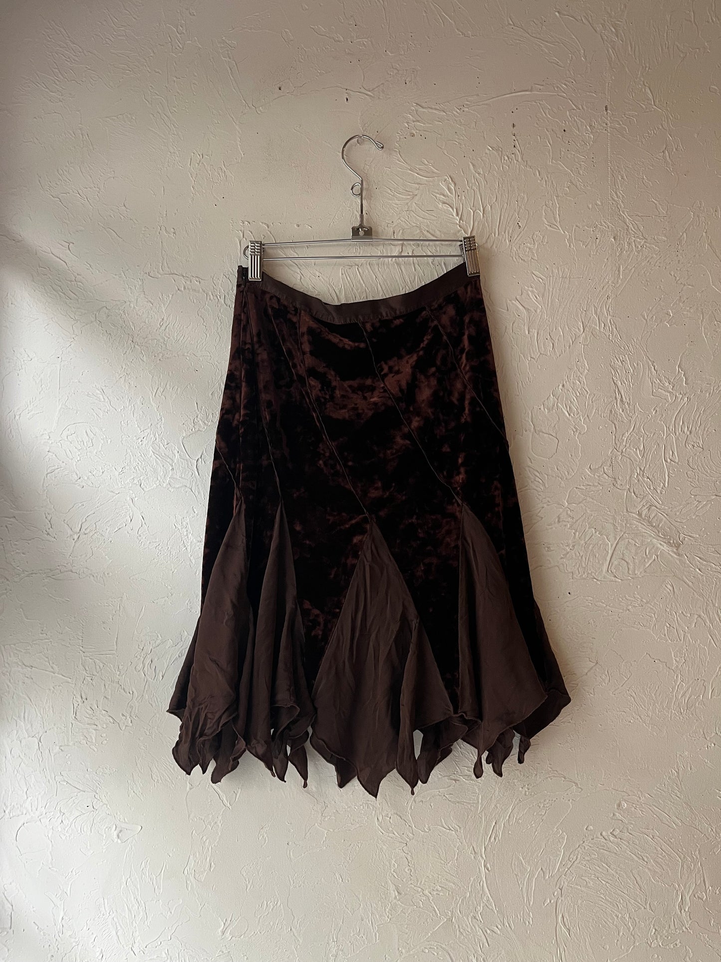 Y2k 'Bebe' Brown Velvet Skirt / XS