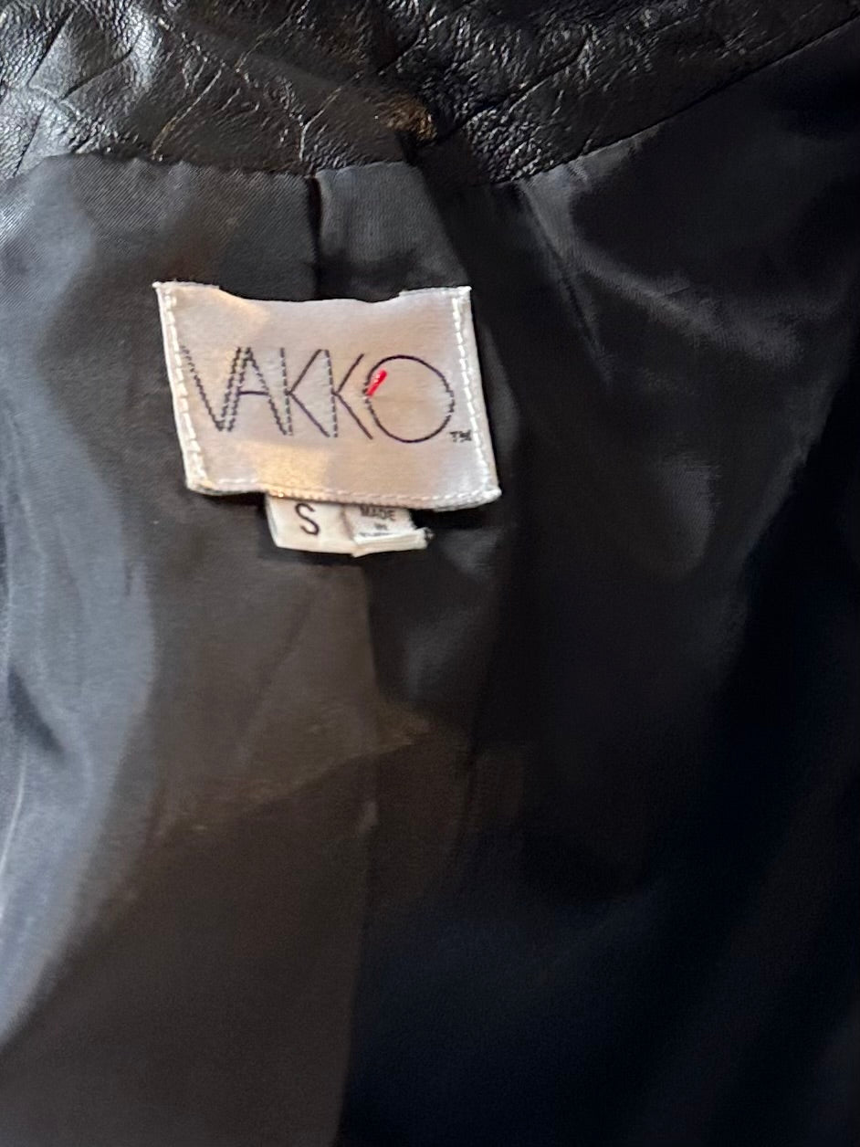 90s 'Vakko' Leather Vest Top / Small