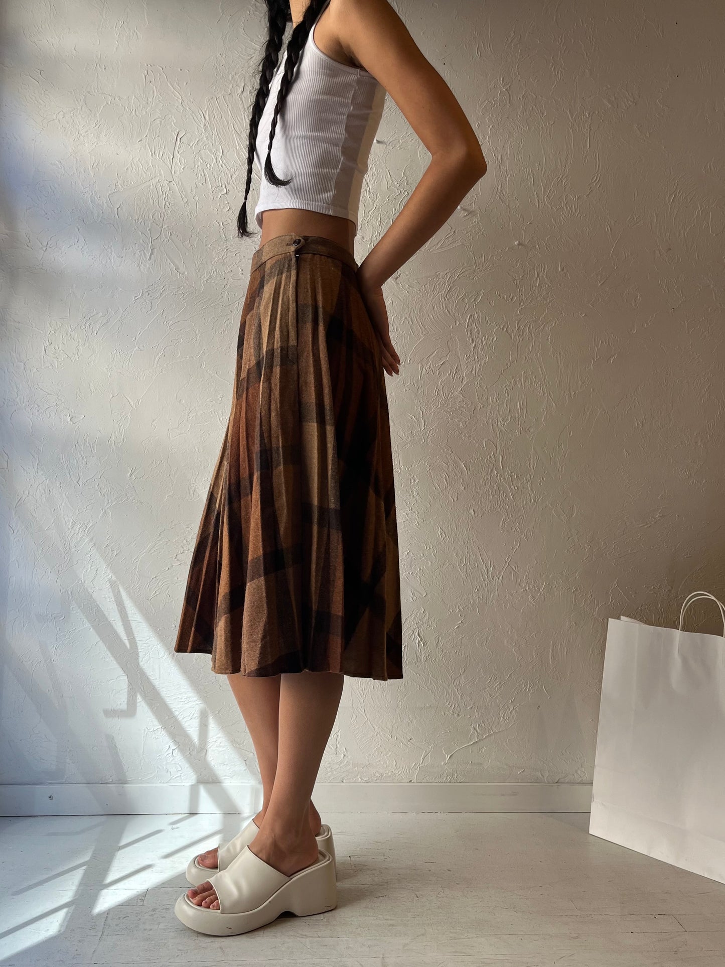 70s Knit Midi Skirt / Union Made / Medium