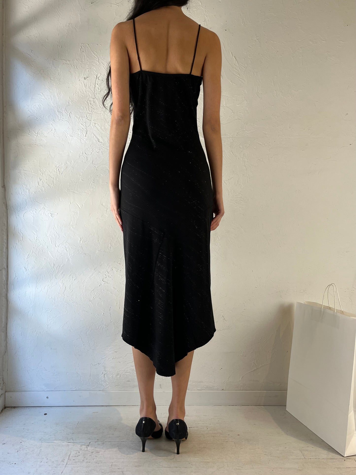 90s ‘Capucino’ Black Sparkly Dress / Small