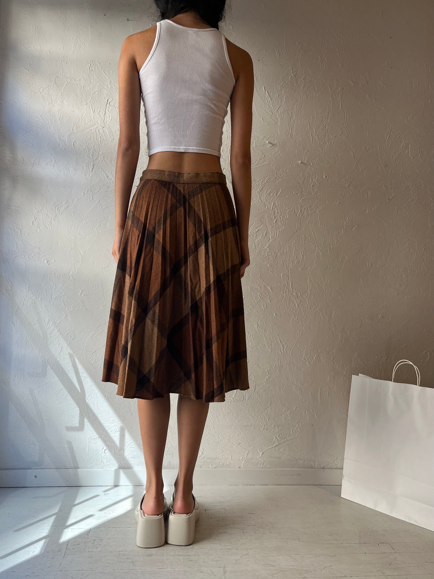 70s Knit Midi Skirt / Union Made / Medium