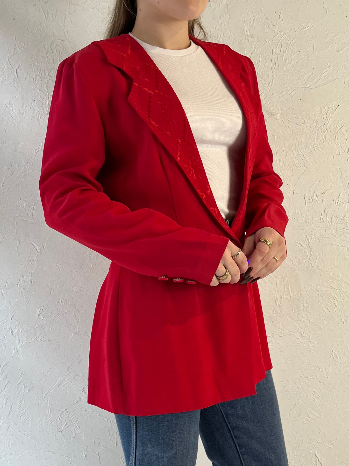 90s ‘Tap Dance’ Red Blazer Jacket / Small