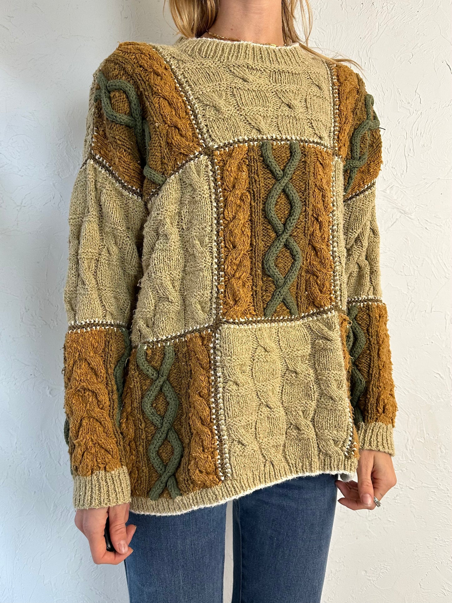 90s 'Liz Claiborne' Cable Knit Sweater / Large