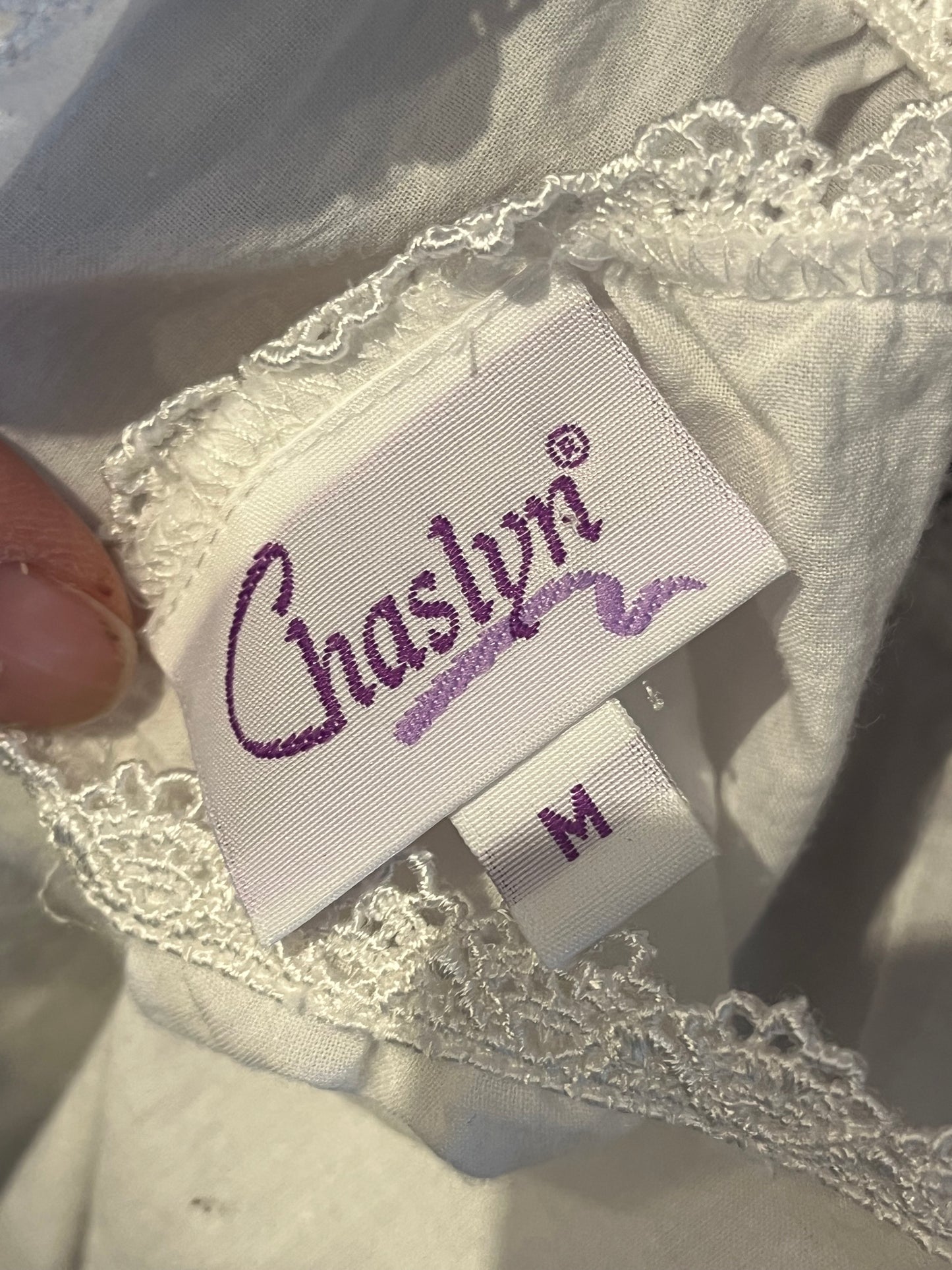 90s ‘Chaslyn’ White Cotton Dress / Medium