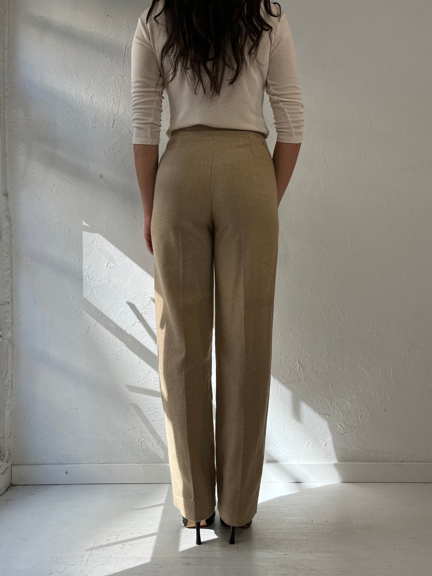 70s 'College Town' Tan Trousers / Small
