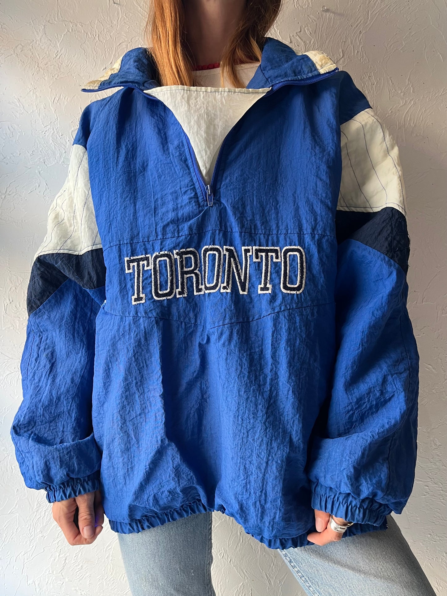 Vintage 'Toronto Blue Jays' Pullover Starter Jacket / Large