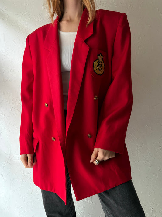 70s 'Mister Leonard' Red Wool Blazer Jacket / Large