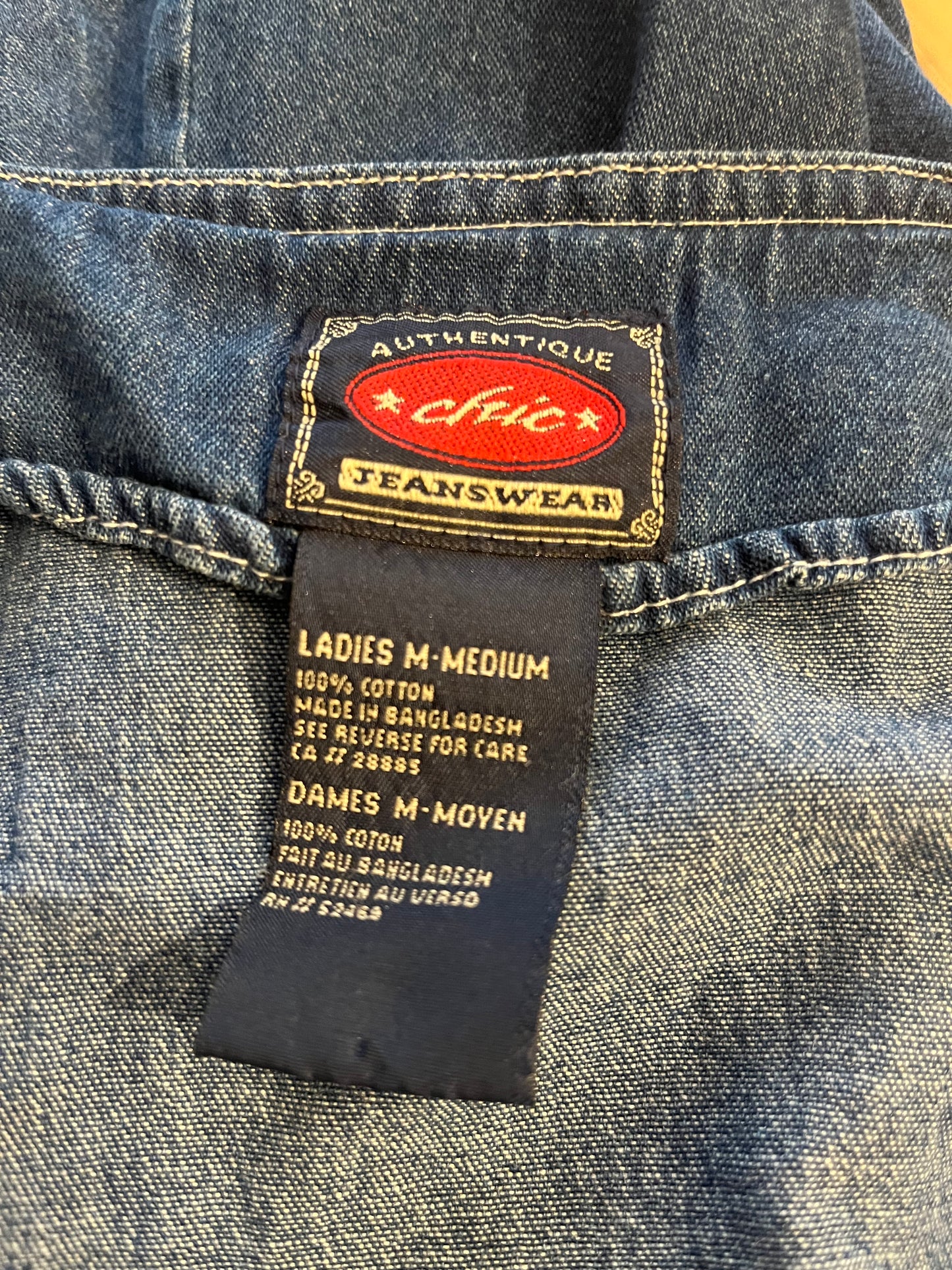 Y2k 'Chic' Button Up Denim Dress / Medium