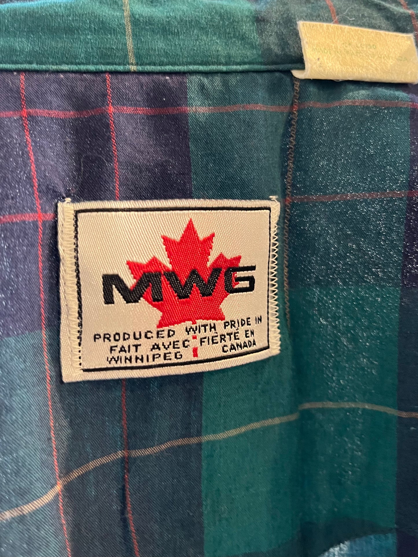 80s ‘MWG’ Plaid Western Pearl Snap Shirt / Medium