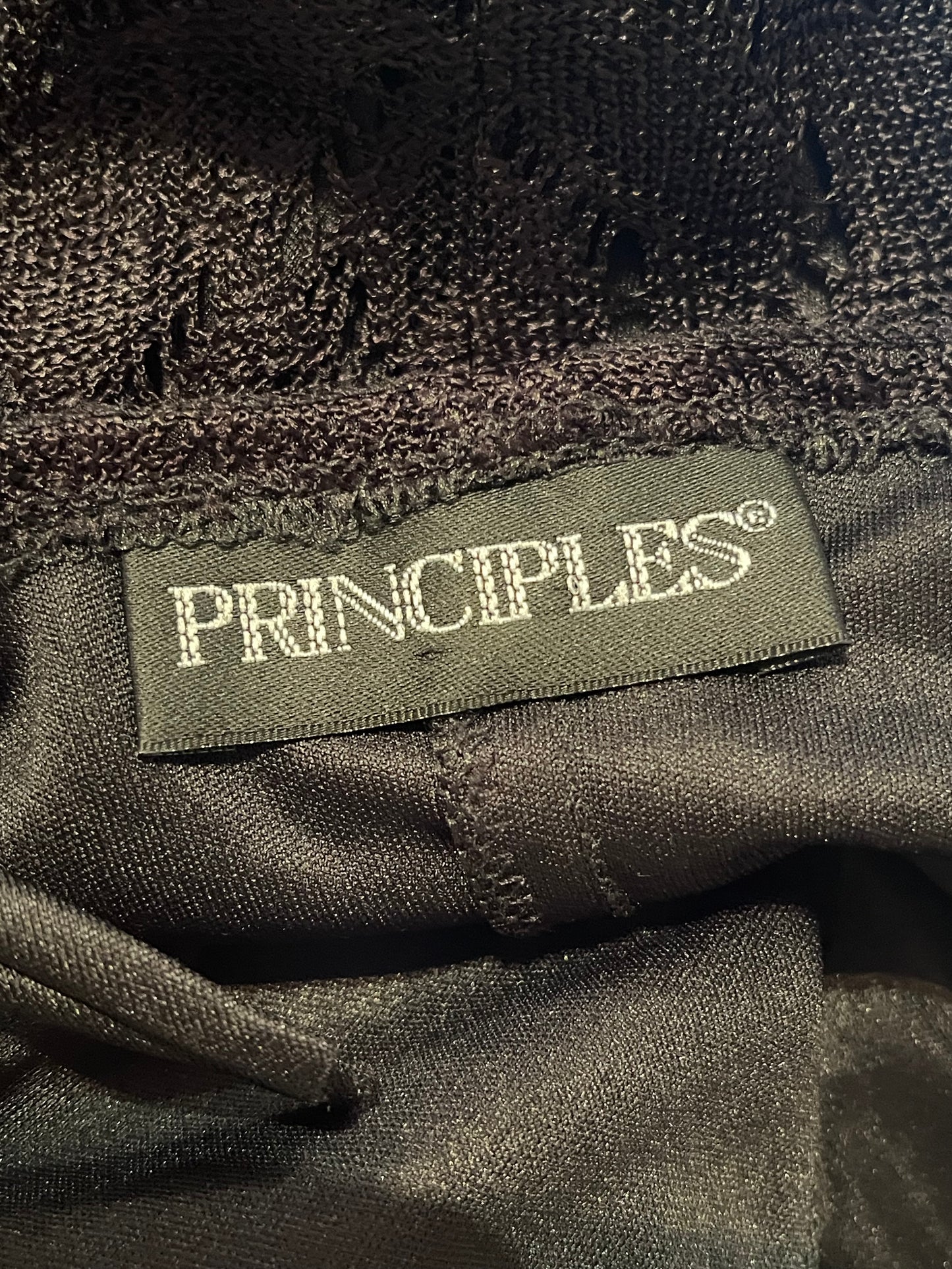 Y2k 'Principles' Black Knit Dress / Small