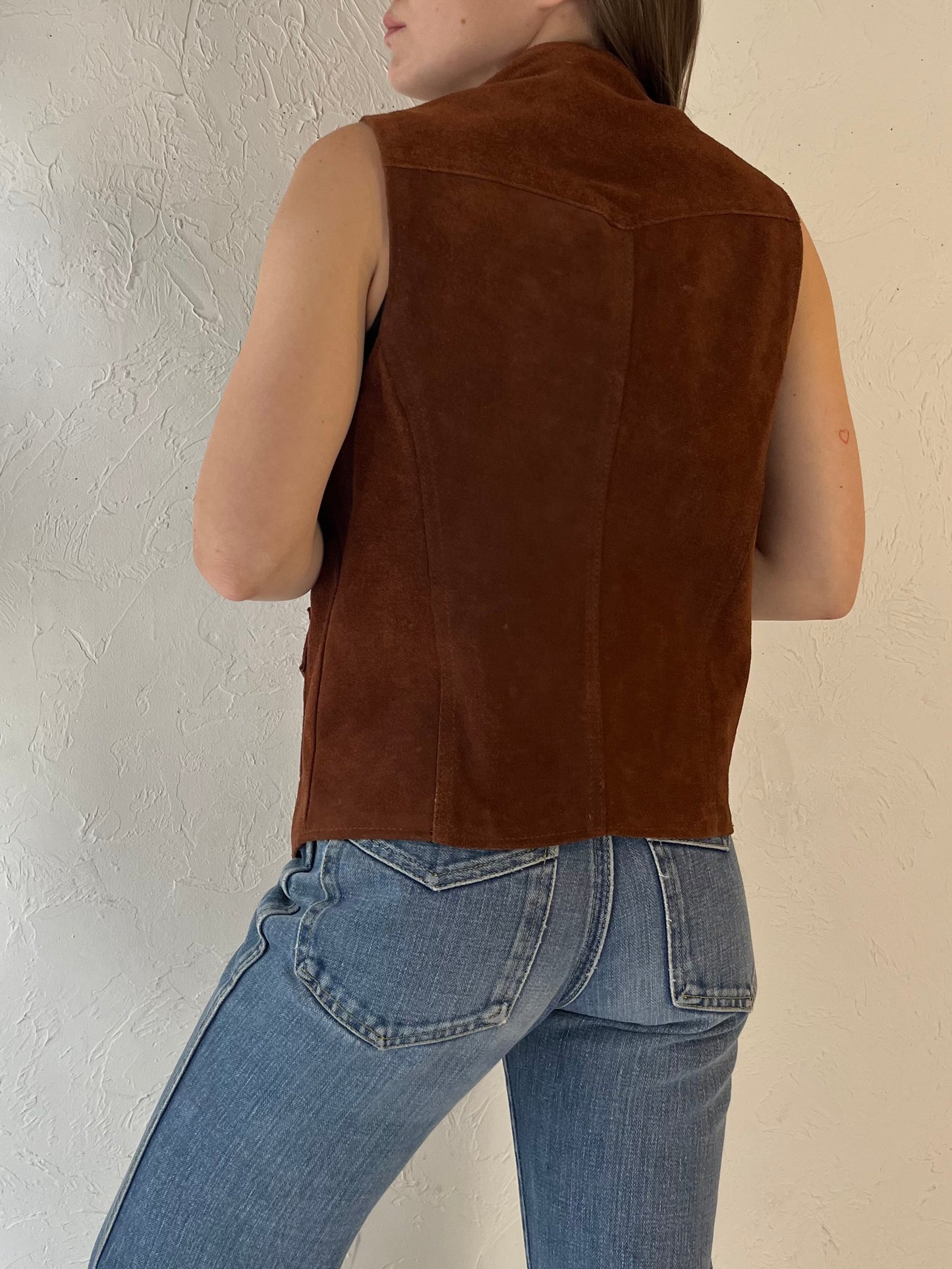 70s 'Silton' Brown Suede Vest / Small