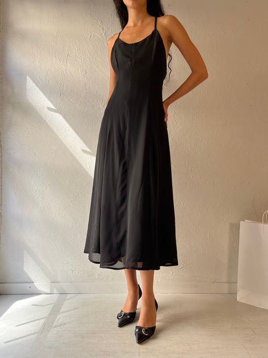 90s ‘Dianne B’ Black Formal Dress / Medium