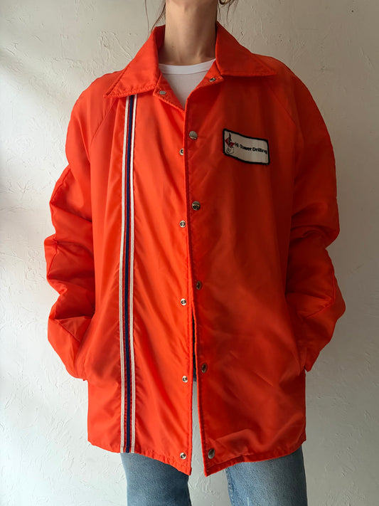 80s 'Marv Holland' Neon Orange Workwear Jacket / XL