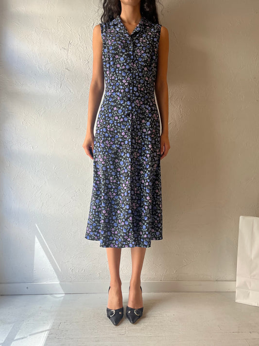 90s ‘Clues’ Button Up Floral Dress / Large