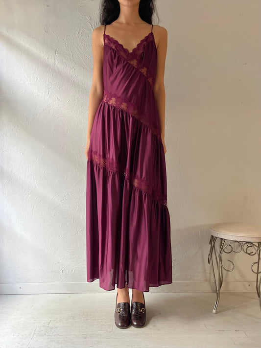 70s ‘Henson’ Burgundy Night Gown / Small