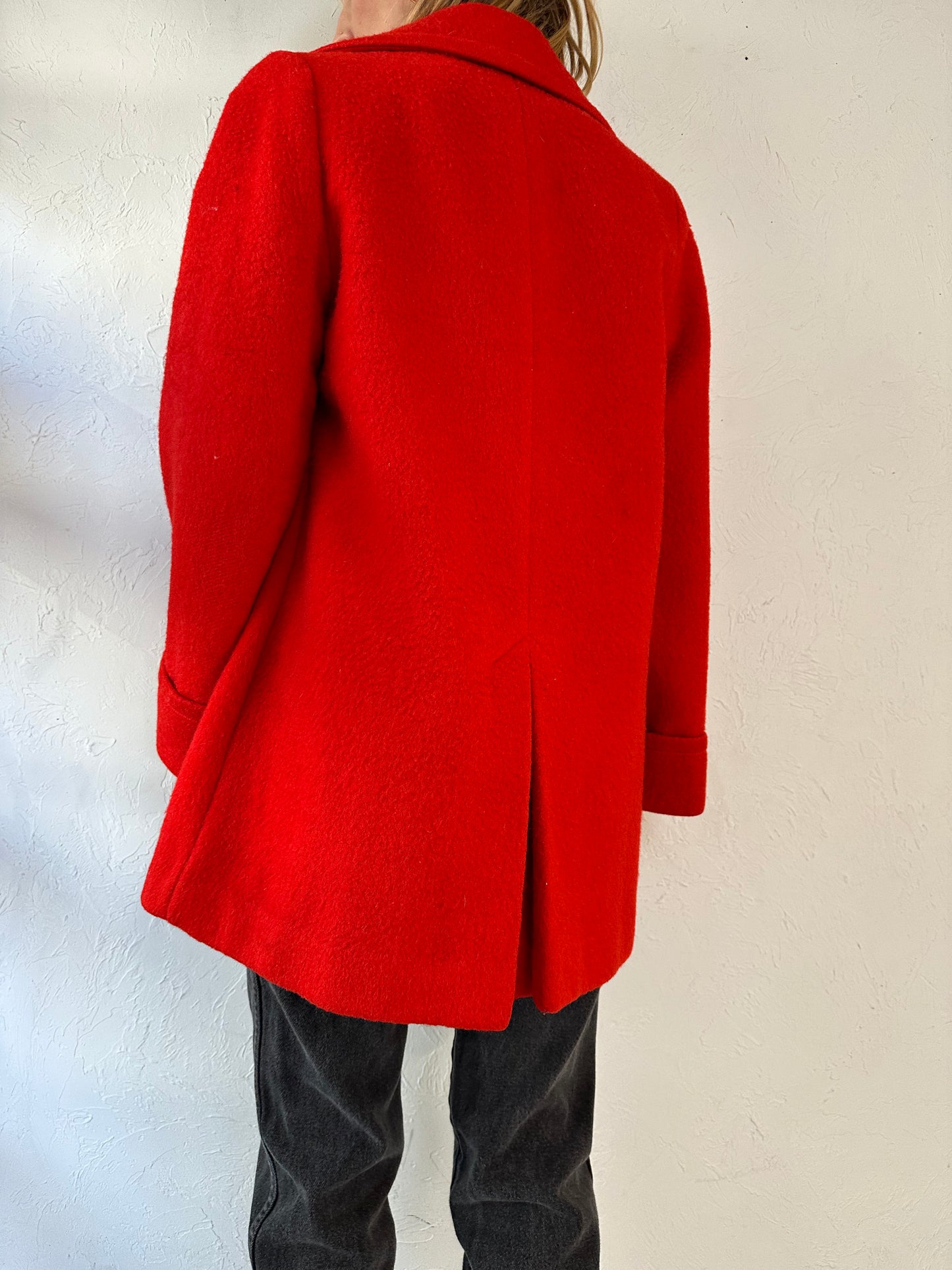 60s 70s 'Hudsons Bay' Red Blanket Coat / Medium