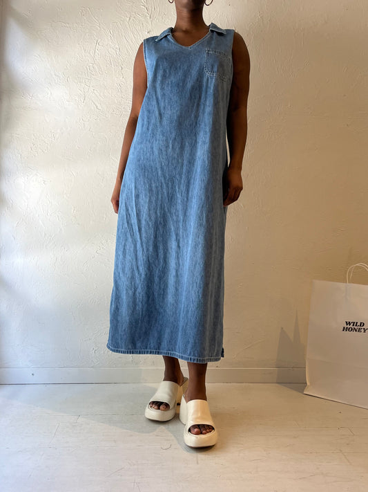 Y2k 'Faded Glory' Denim Maxi Dress / XL