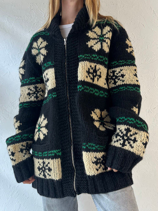 Vintage Hand Knit Chunky Wool Sweater / Large