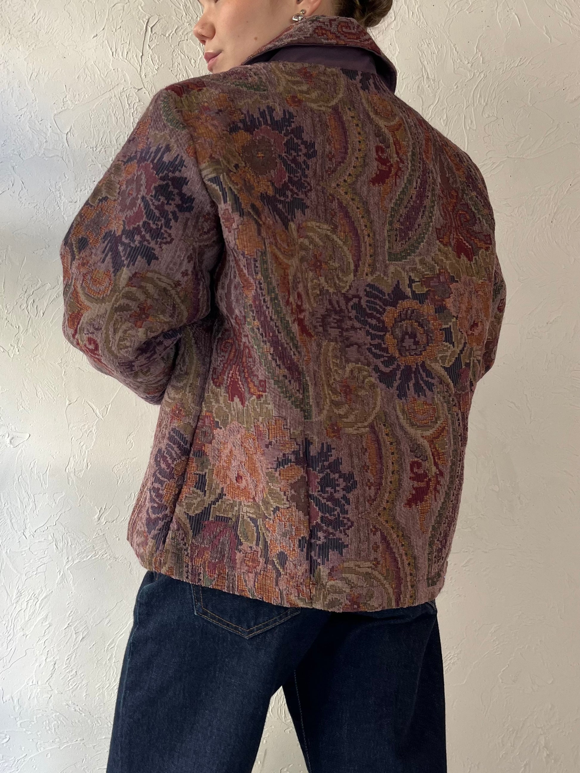 Y2k ‘Coldwater Creek’ Purple Tapestry Jacket / Small