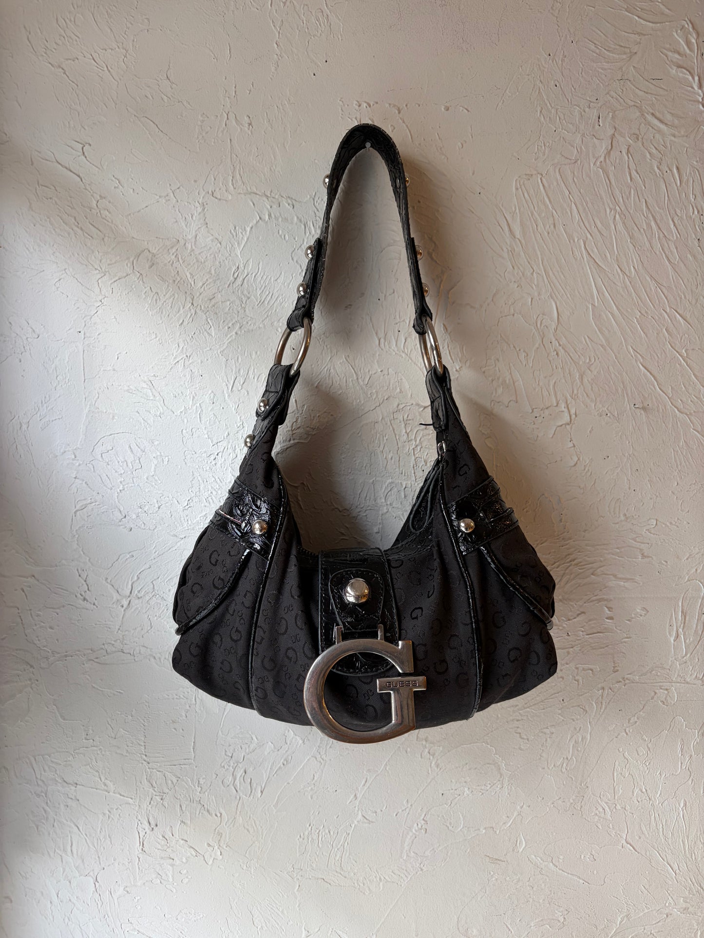Y2K ‘Guess’ Black Monogram Purse