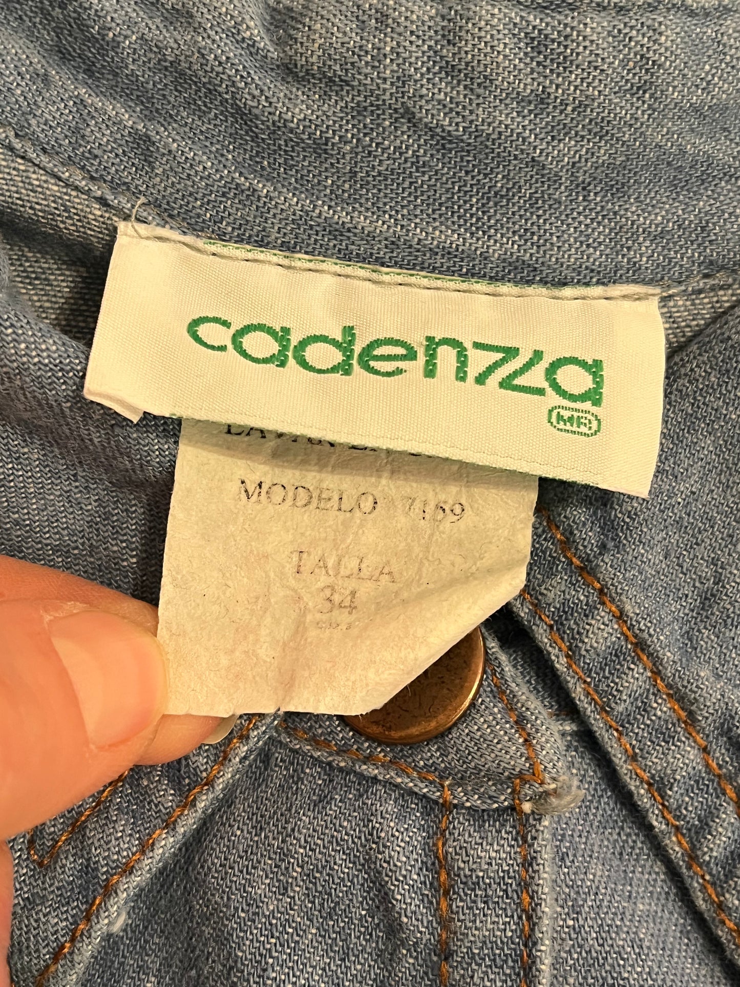 90s 'Cadenza' Light Blue Denim Midi Dress / Small