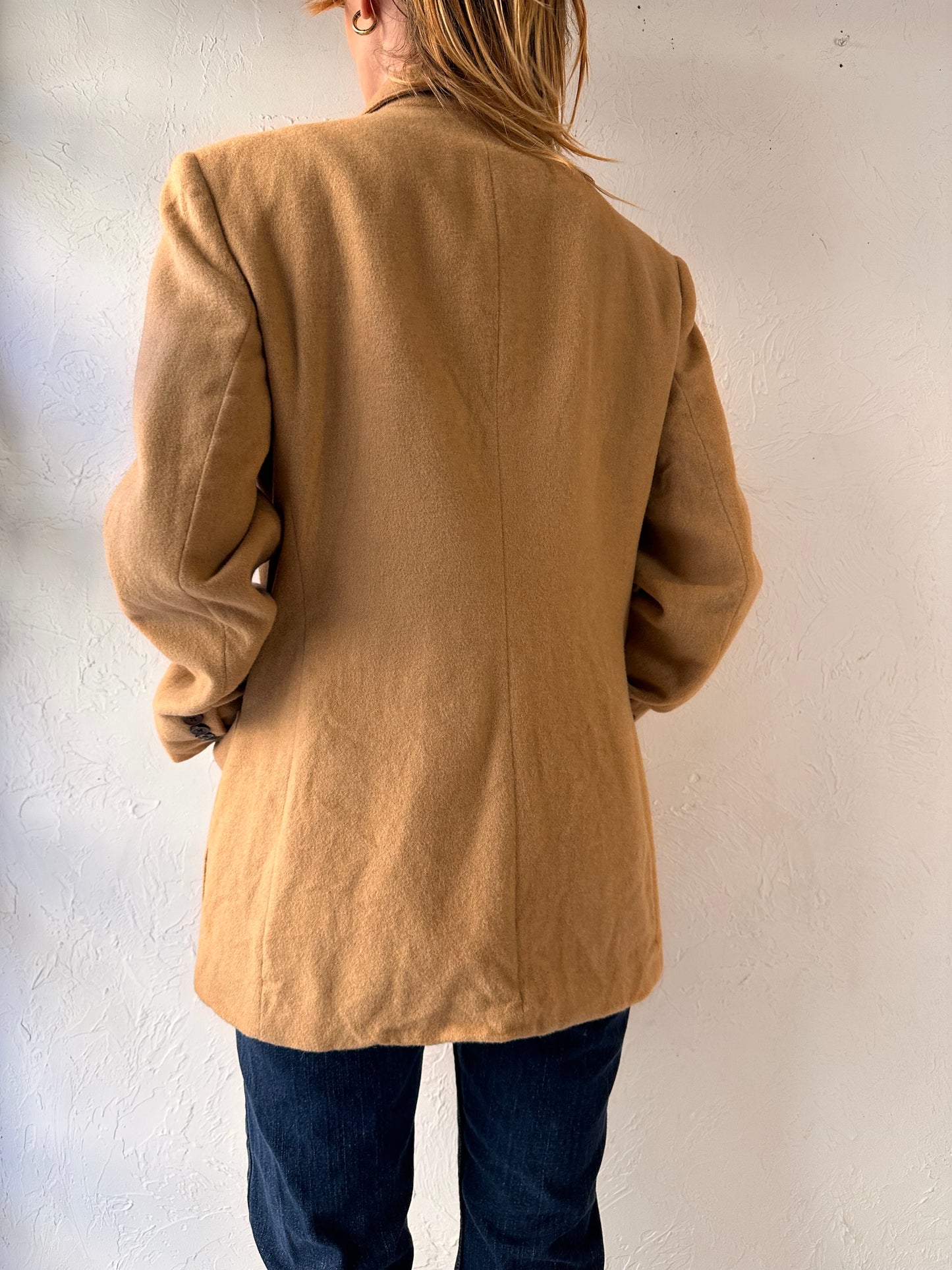 90s 'Ralph Lauren' Camel Hair Blazer Jacket / Large