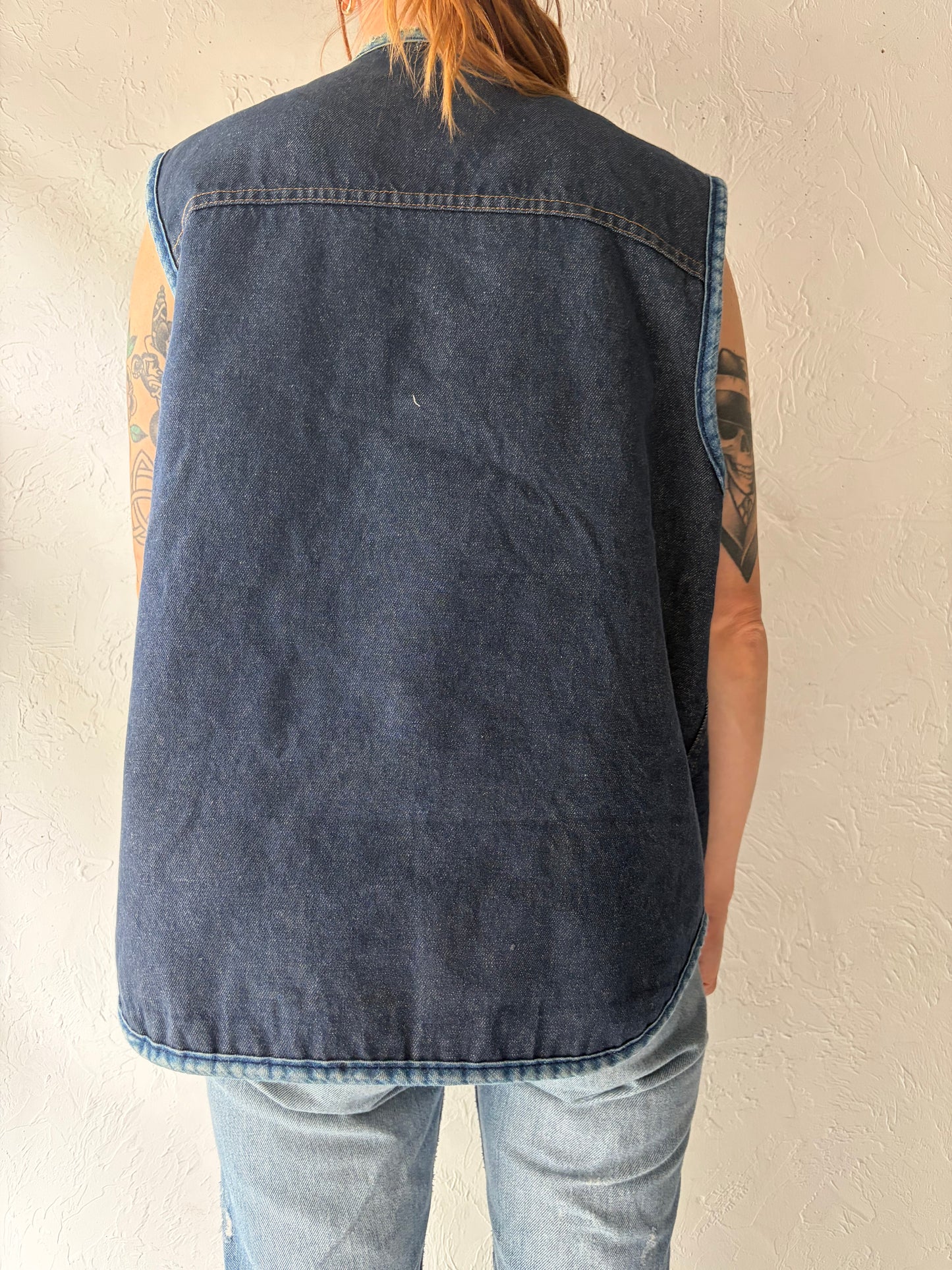 80s 'Sears Roebucks' Denim Vest / XL