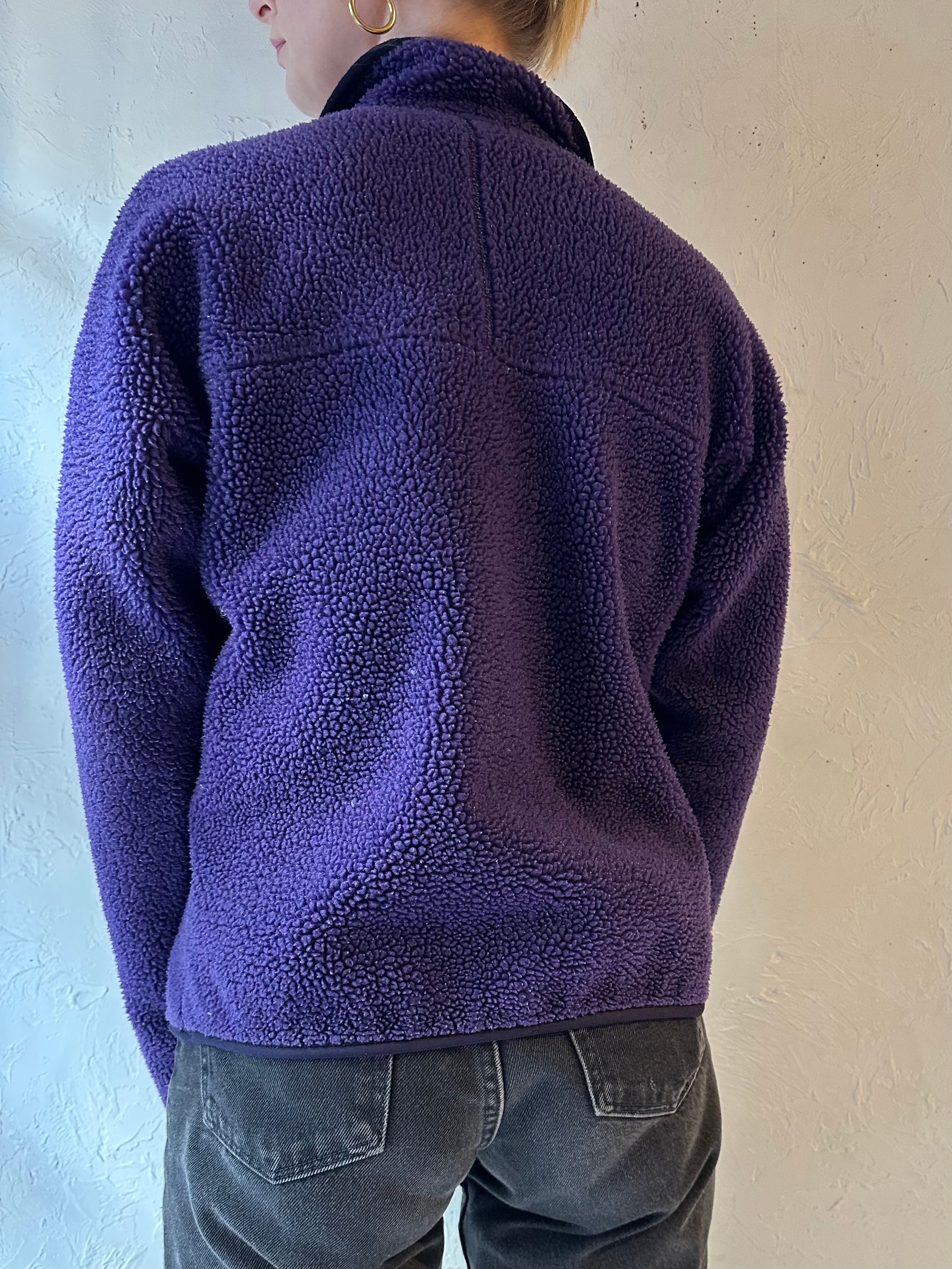 90s ‘Patagonia’ Purple Zip Up Fleece / Made in USA / Small