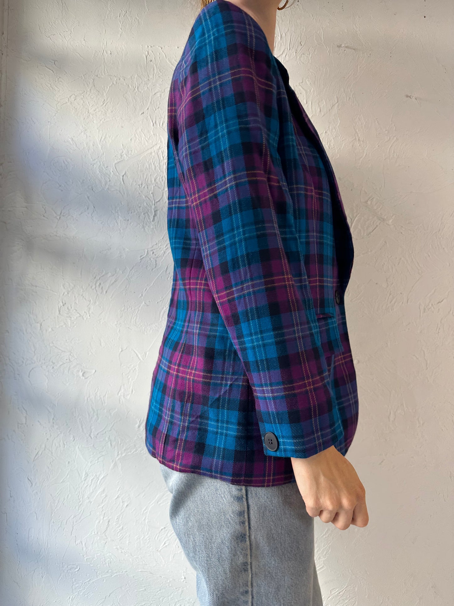 Vintage 'Pendleton' Plaid Wool Blazer Jacket / Medium