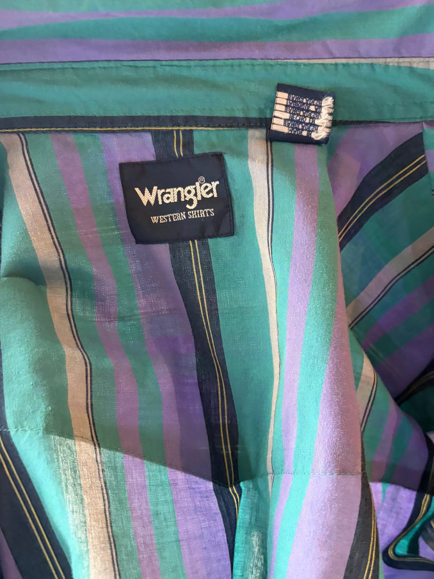 Y2k 'Wrangler' Striped Pearl Snap Shirt / XL