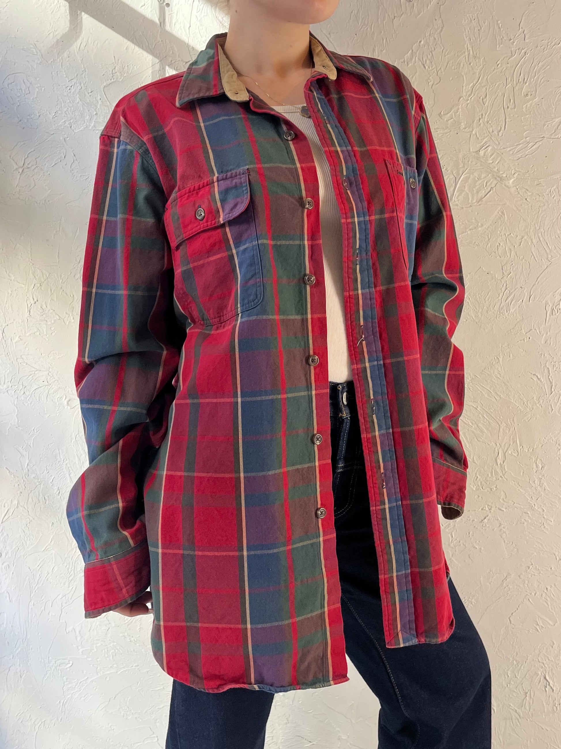 Y2K ‘Ralph Lauren’ Red Plaid Button Up Cotton Shirt / Medium