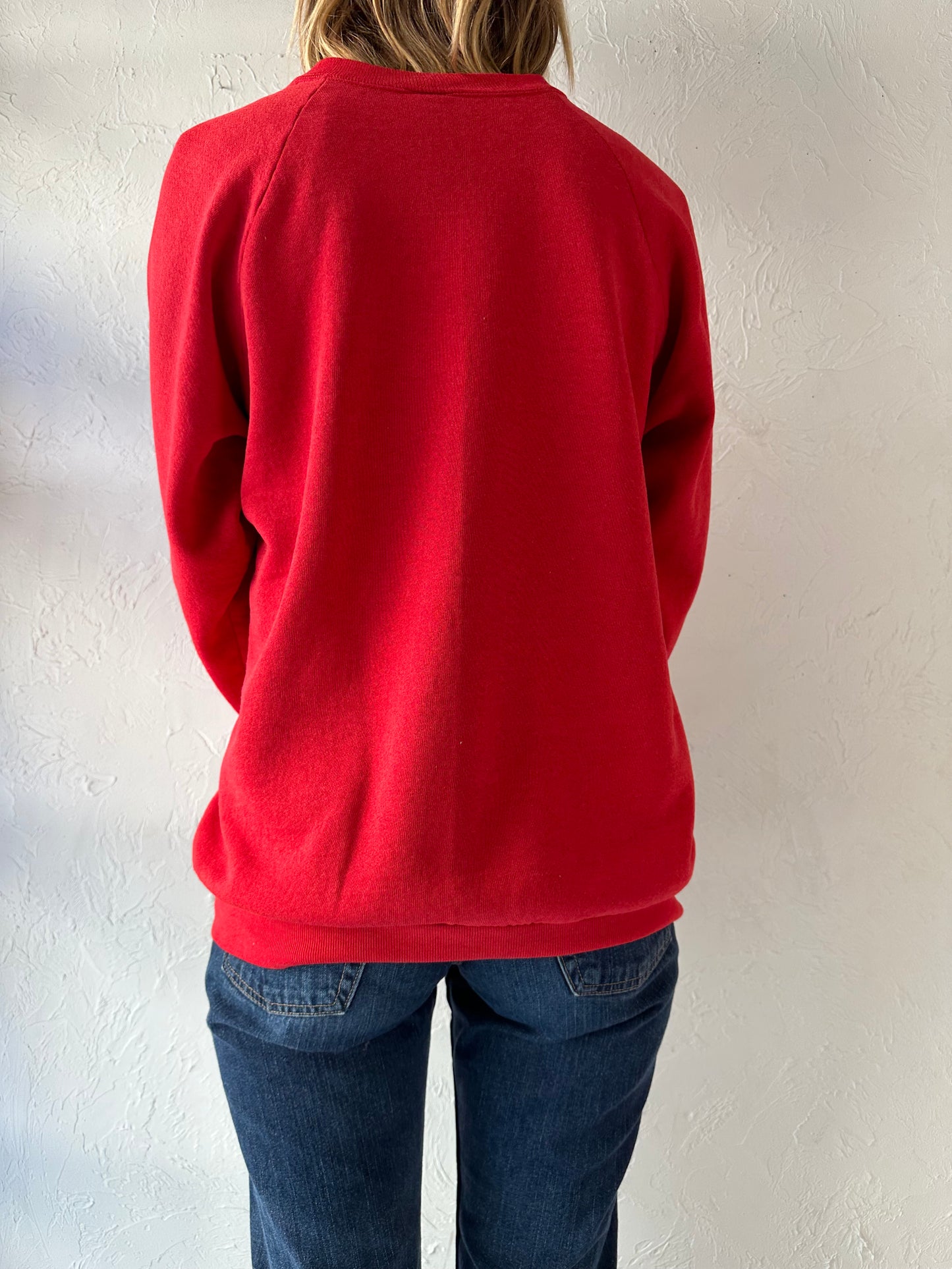 90s 'Fruit of the Loom' Disney Studio Red Crew Neck Sweatshirt / XL