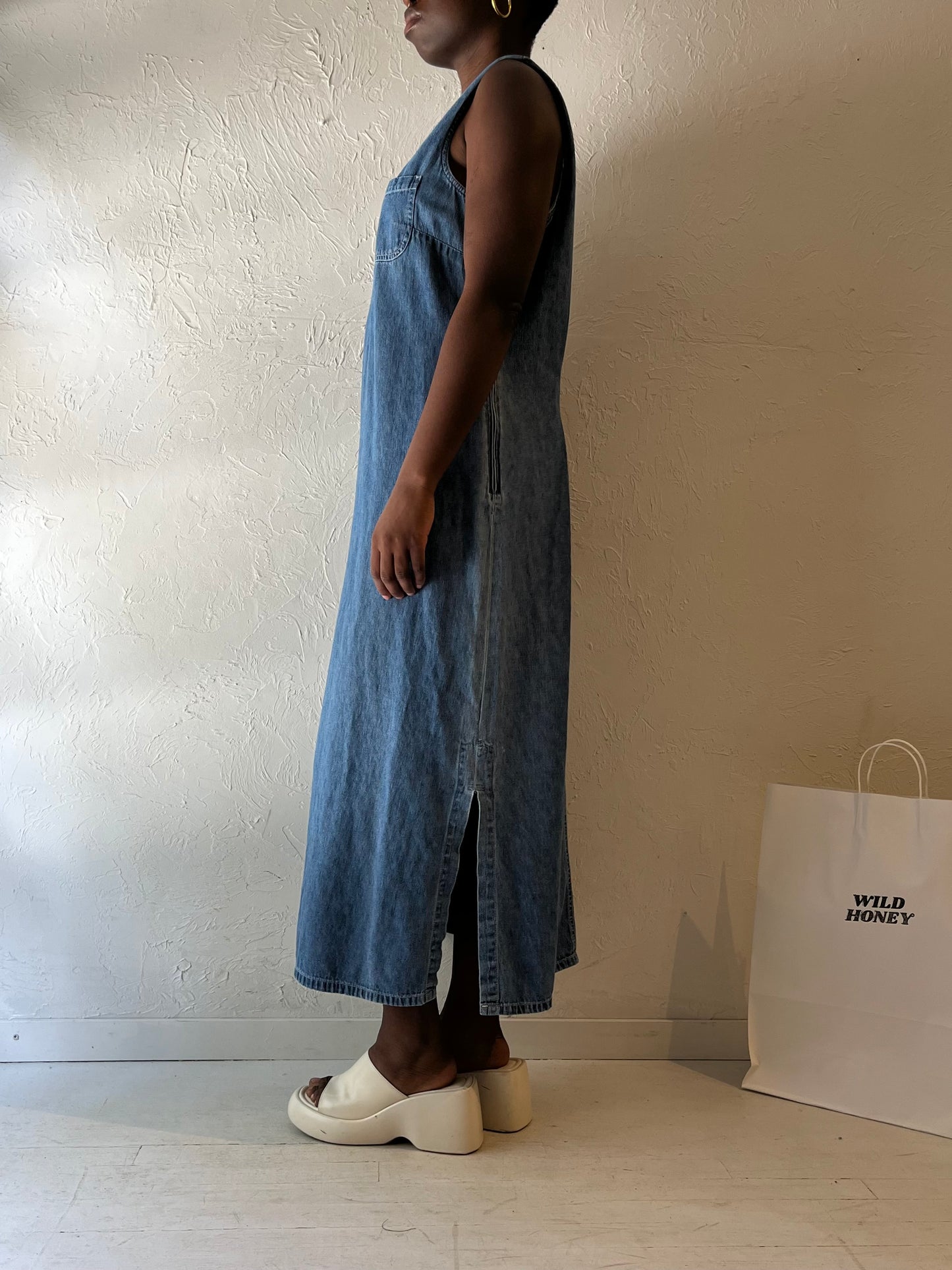 Y2k 'Faded Glory' Denim Maxi Dress / XL