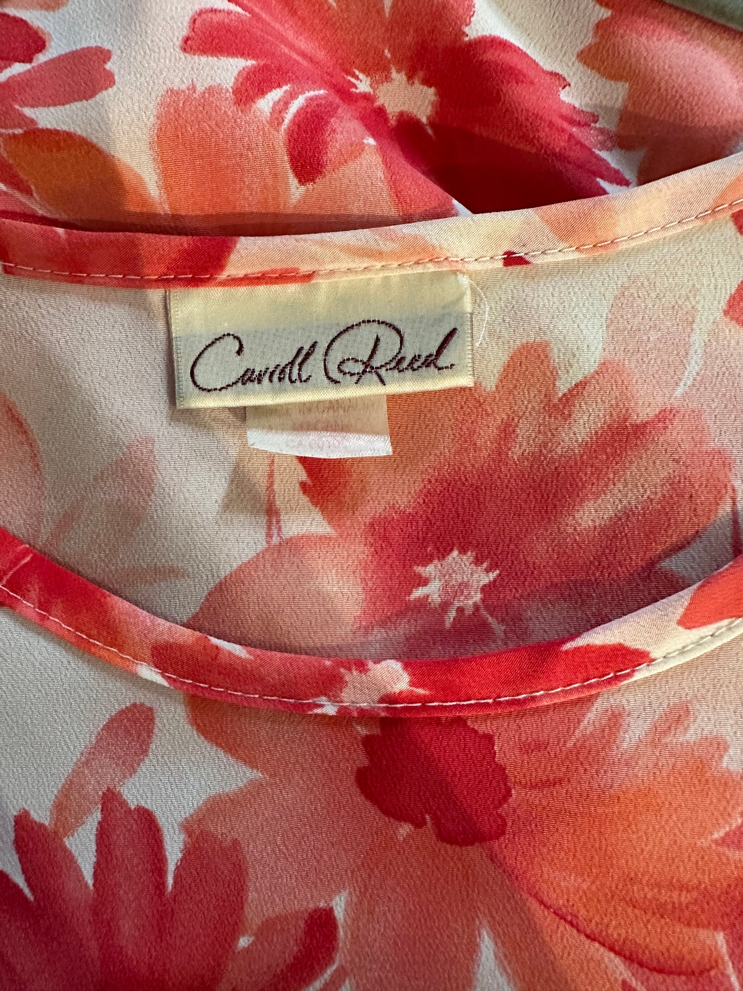 90s ‘Carol Reed’ Pink Floral Dress / Small