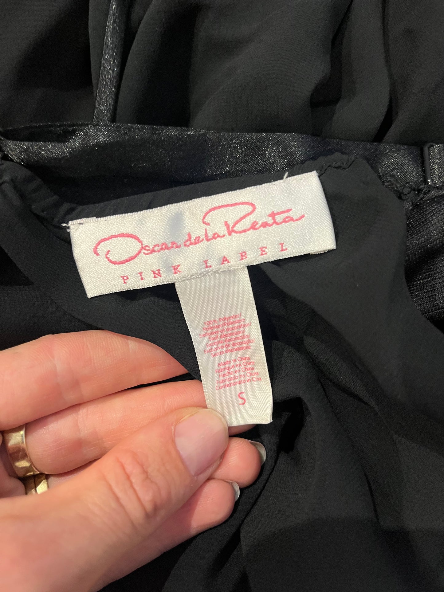 Y2k 'Oscar de la Renta' Black Shear Romanic Slip Mini Dress / Small