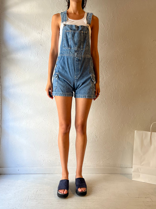 90s ‘Ikeda’ Denim Overall Shorts / Small