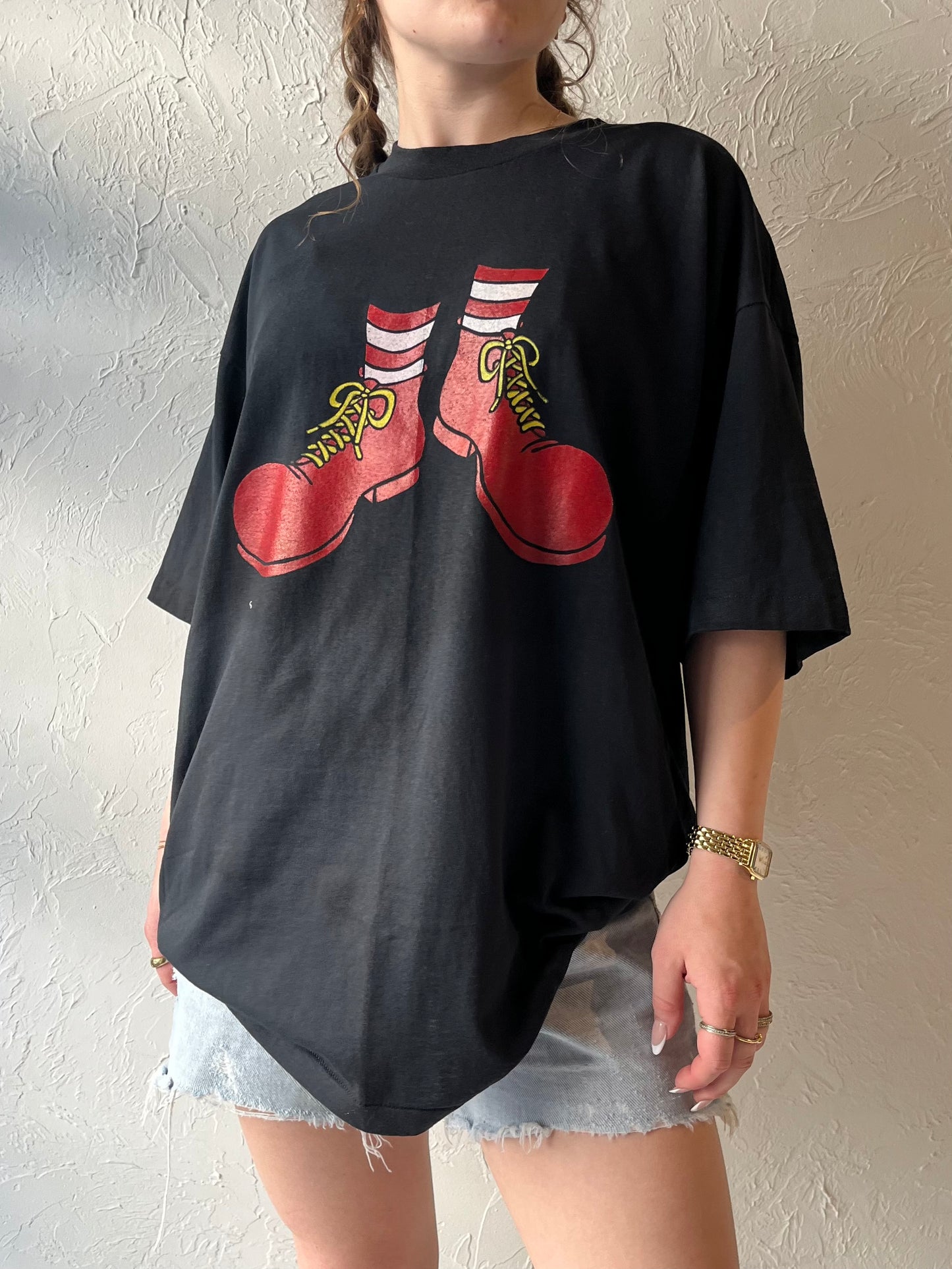 90s / Y2k 'Hanes' Black McDonalds T Shirt / XL