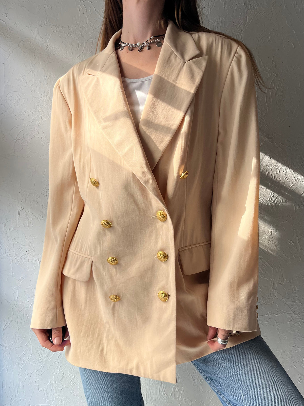 90s 'Ann Taylor' Oversized Wool Blazer Jacket / Large