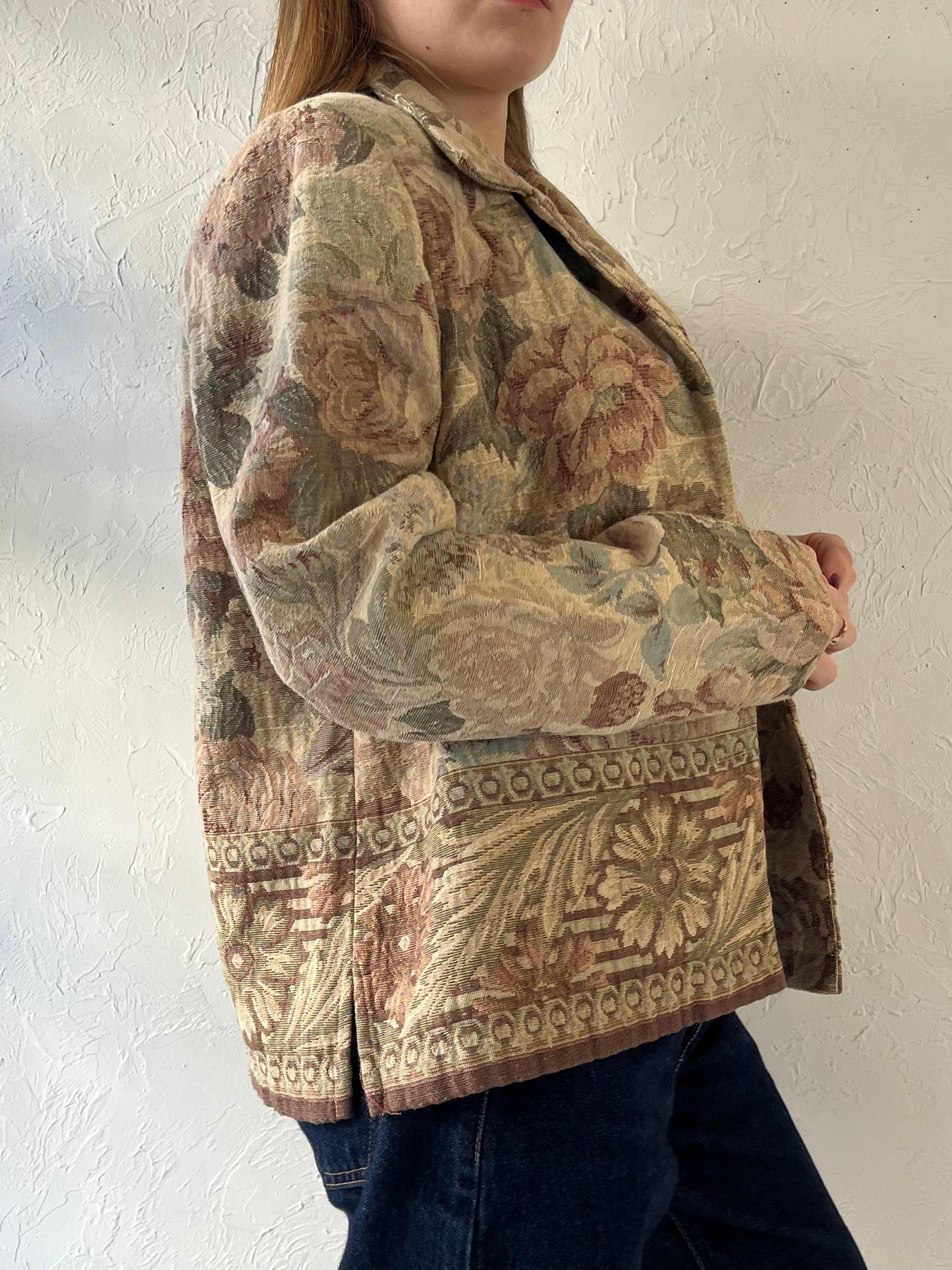 Y2k ‘Coldwater Creek’ Floral Tapestry Jacket / Large