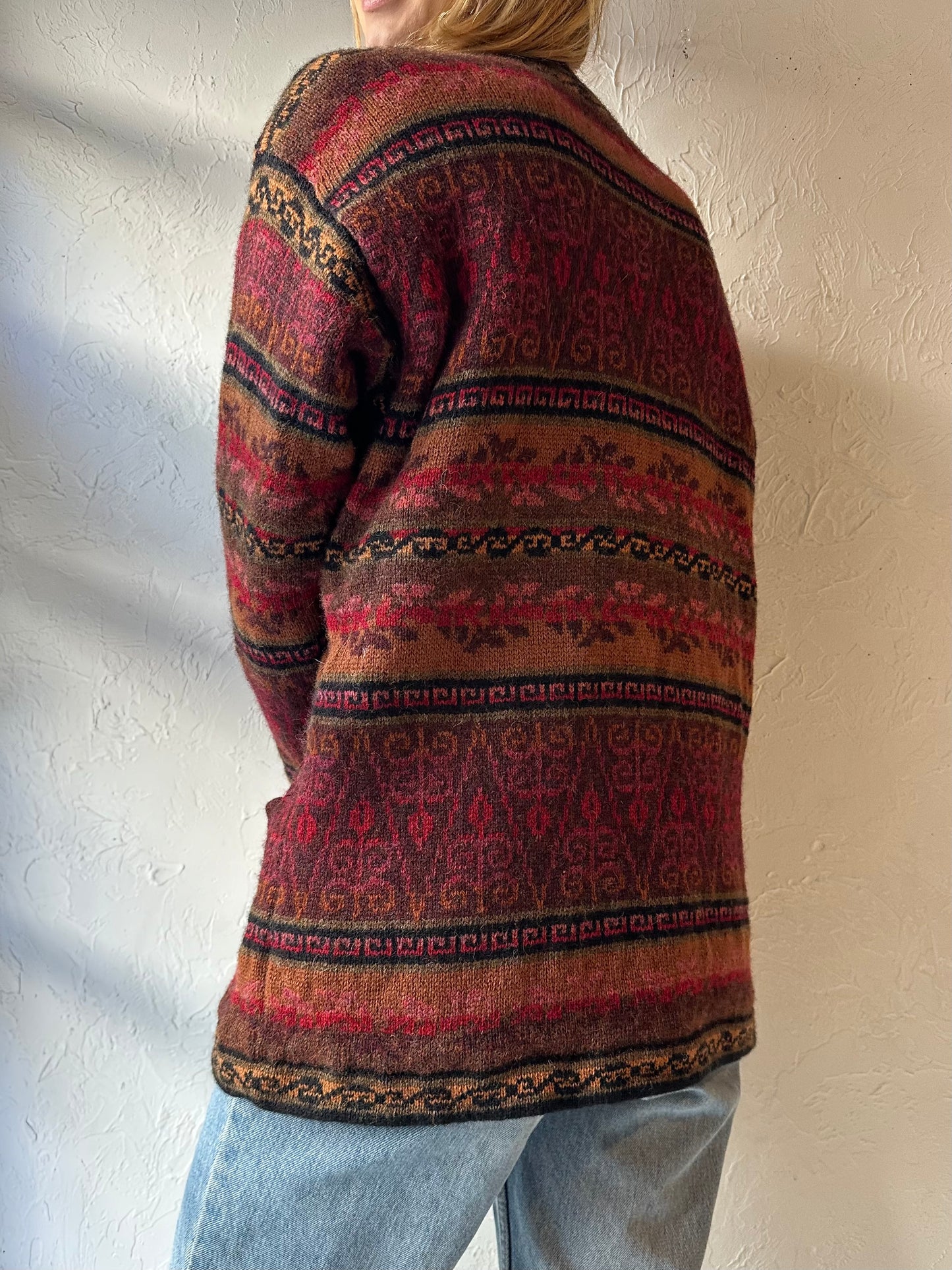 90s 'Coldwater Creek' Lined Wool Cardigan Sweater / Medium