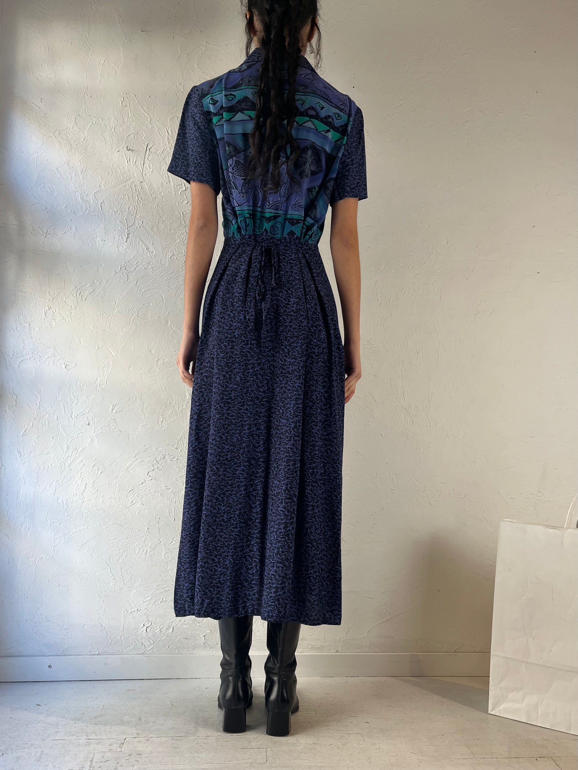 90s ‘Expo’ Blue Collared Dress / Large