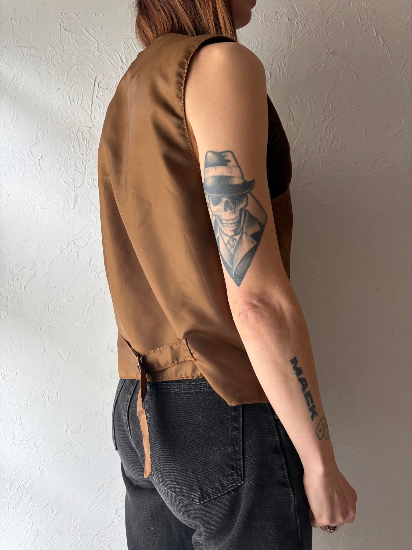 Vintage 'BB Dakota' Brown Suede Leather Light Weight Western Vest / Small