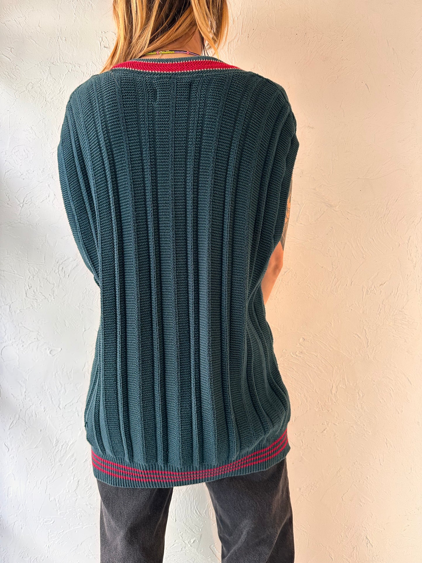 90s 'Jantzen' Green Knit Vest / Large