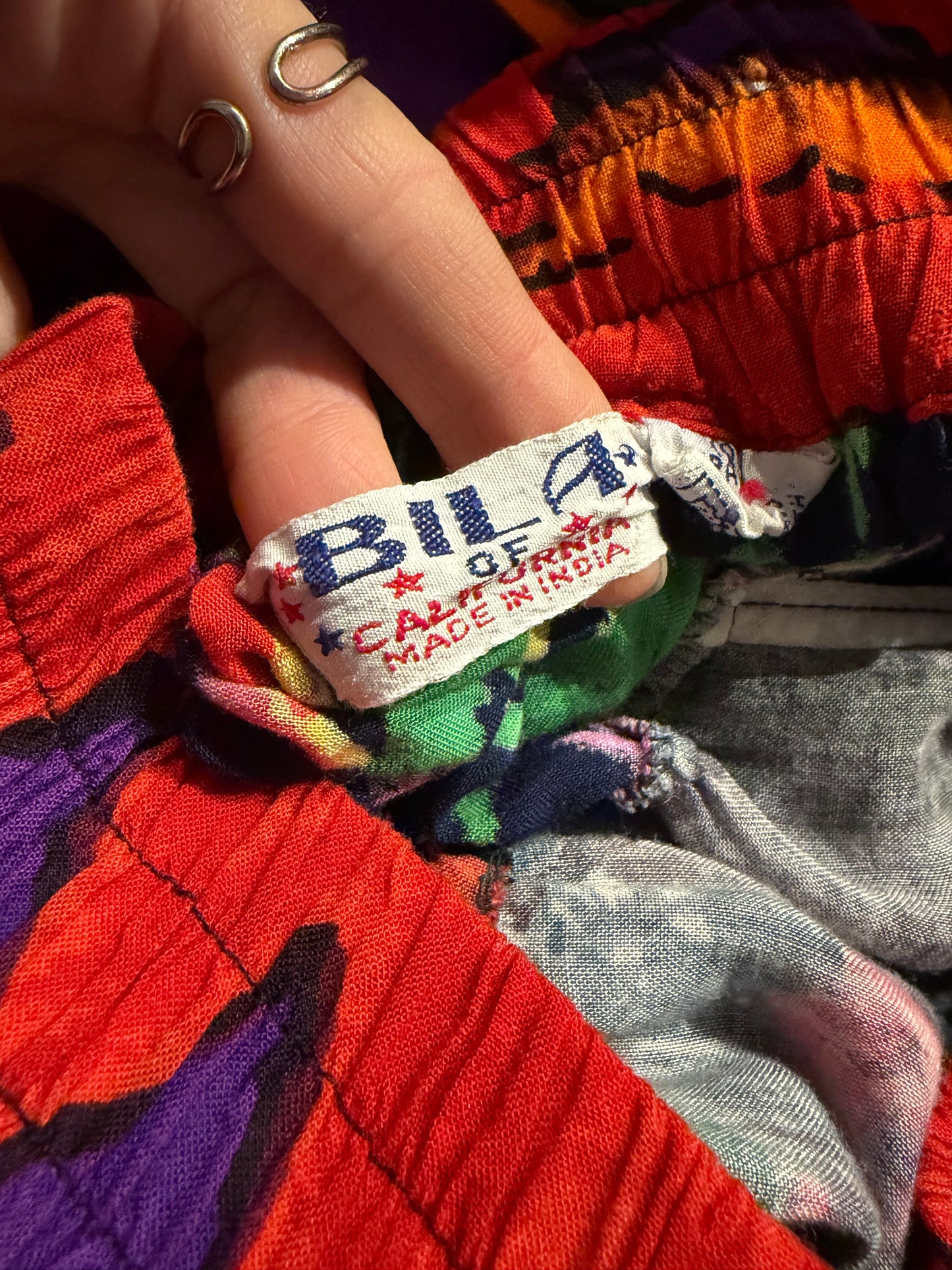 90s 'Billa' Patchwork Rayon Skirt / Small