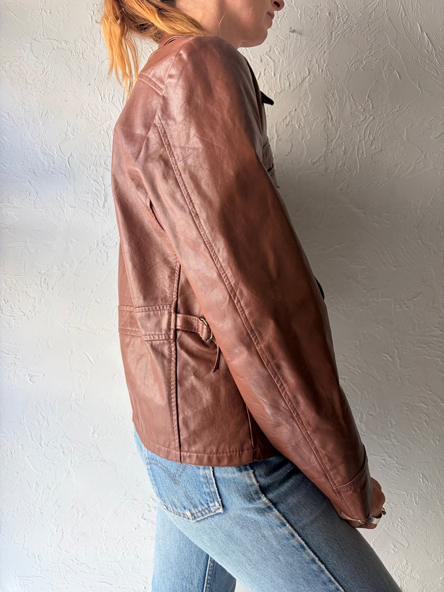 70s 'Sears' Brown Leather Jacket / Small