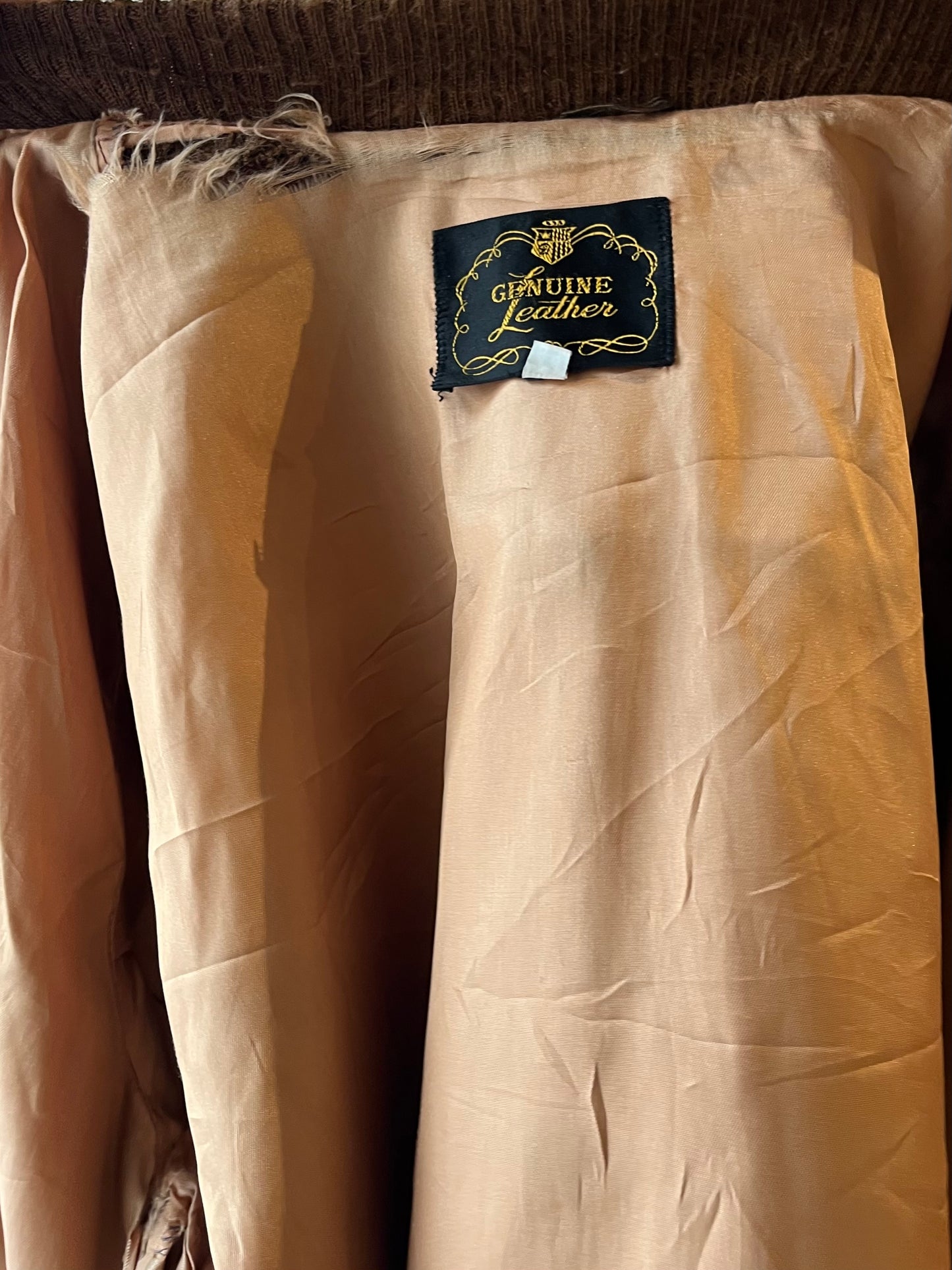 80s ‘Genuine Leather’ Brown Suede Leather Bomber / Medium